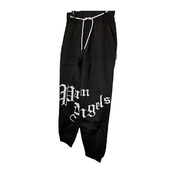Palm Angels Mens Black Logo New Gothic Lightweight Pockets Track Pants Sz L New - Picture 3 of 9